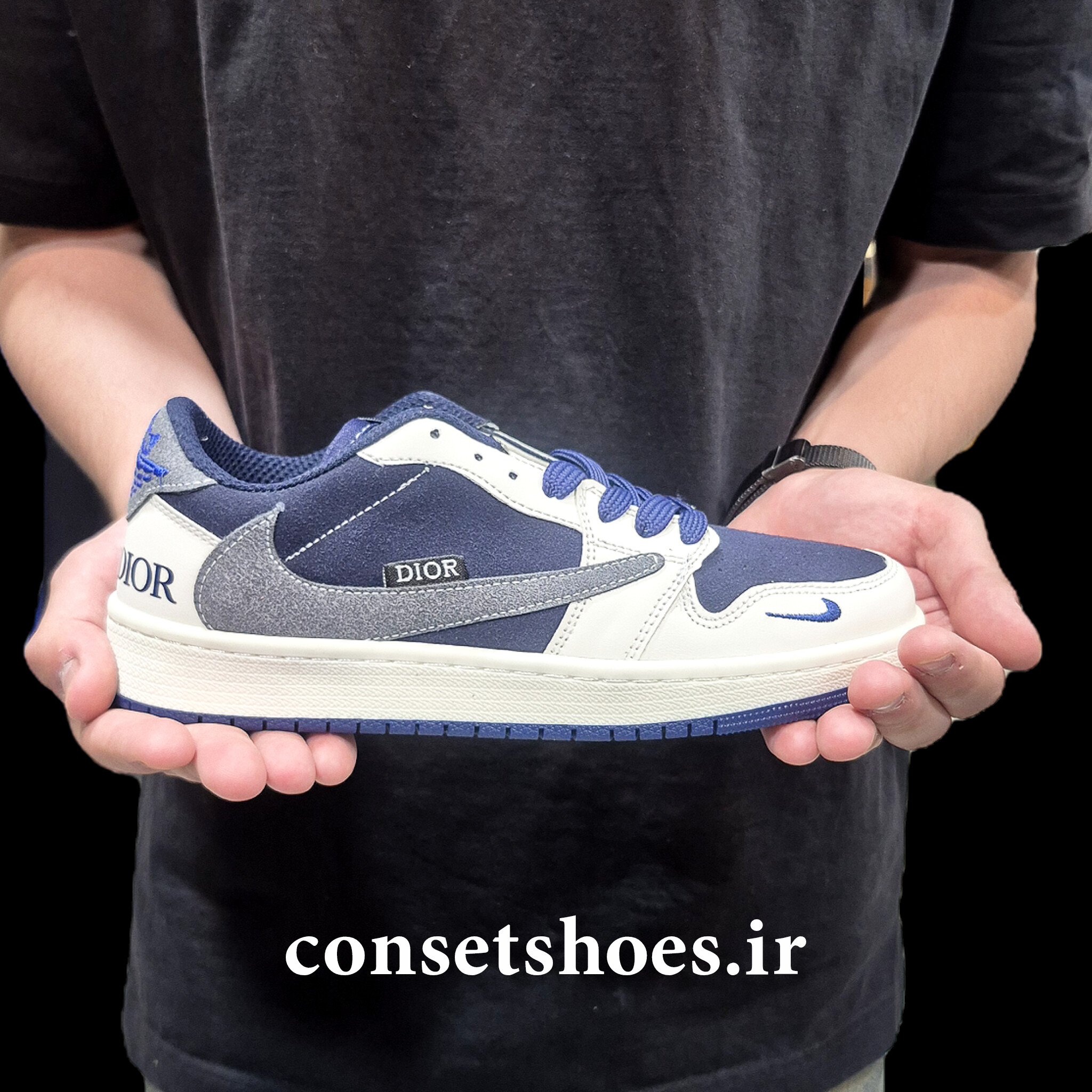 کتونی جردن وان ترویس دیور air jordan one dior